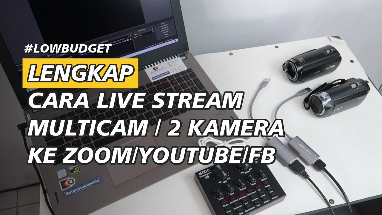 Tutorial Live Streaming Multicamera/2 Kamera ke Zoom/Youtube/FB - Modal